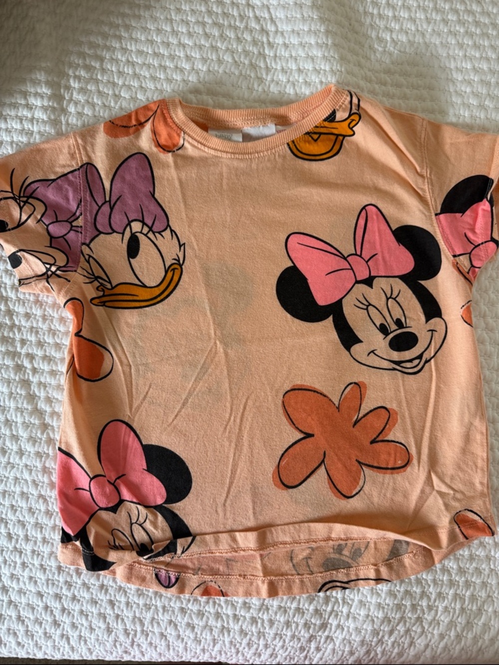 Zara Peach Minnie & Daisy Allover Graphic Tee size 4-5Y